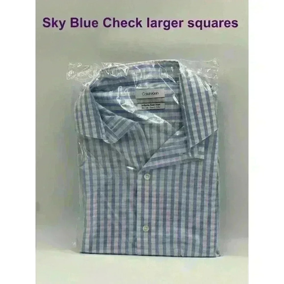 Mens Calvin Klein SlimTall Two choices left 16.5 or 17 neck stretch non-iron - Picture 7 of 14